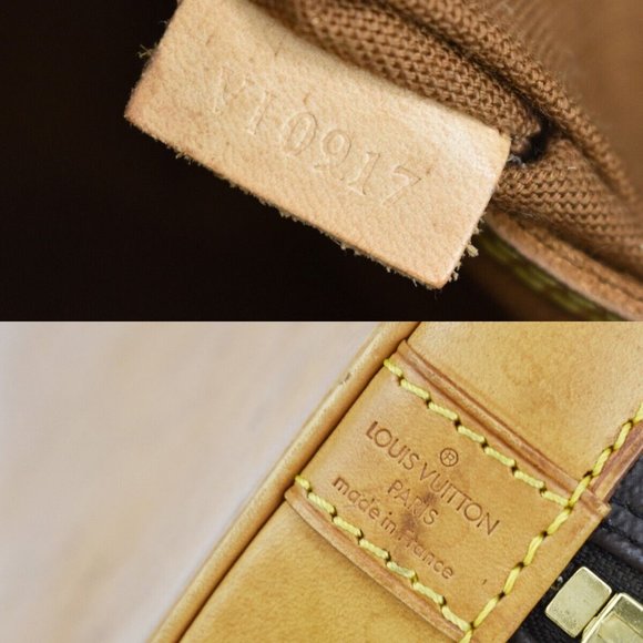 Authentic LOUIS VUITTON LV Logo Alma Hand Bag Monogram Leather Brown France - Picture 7 of 10